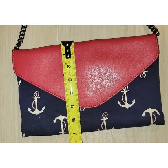 J Crew Mariner Sailor Clutch Nautical Anchor Red‎ White and Blue - Picture 2 of 8